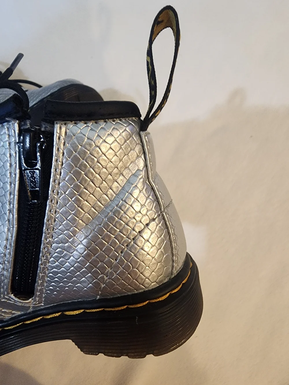 Doc Martens Silver Metallic Toddler Boots 6